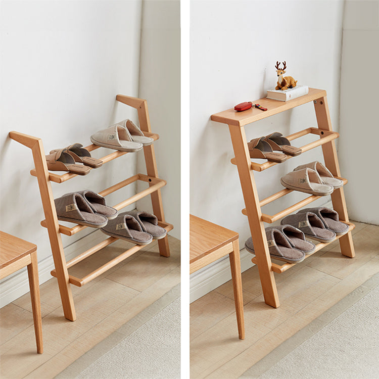 Minimalistic Beech Wood Shoe Rack – Perfect Organizer for Small Space F02090