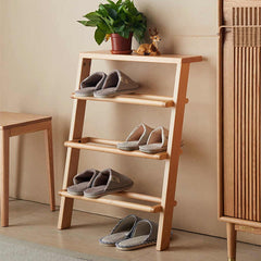 Minimalistic Beech Wood Shoe Rack – Perfect Organizer for Small Space F02090