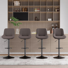 Modern Adjustable Bar Stools - Sleek Leathaire & Iron Construction for Home or Bar FU01016