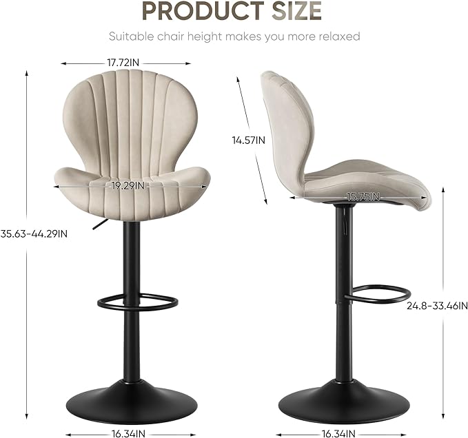 Elegant Adjustable Bar Chair - Modern Laminated Wood and Iron with Leathaire Upholstery FU01023