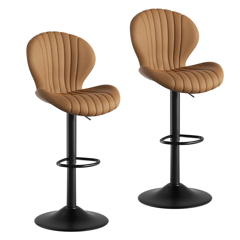 Elegant Adjustable Bar Chair - Modern Laminated Wood and Iron with Leathaire Upholstery FU01023