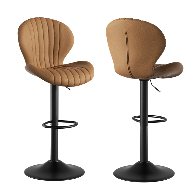 Elegant Adjustable Bar Chair - Modern Laminated Wood and Iron with Leathaire Upholstery FU01023