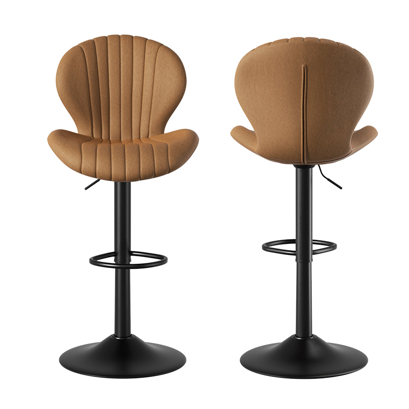 Elegant Adjustable Bar Chair - Modern Laminated Wood and Iron with Leathaire Upholstery FU01023