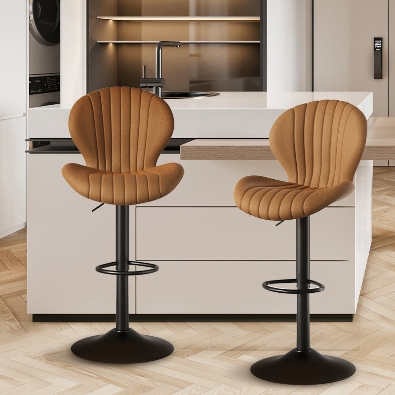 Elegant Adjustable Bar Chair - Modern Laminated Wood and Iron with Leathaire Upholstery FU01023