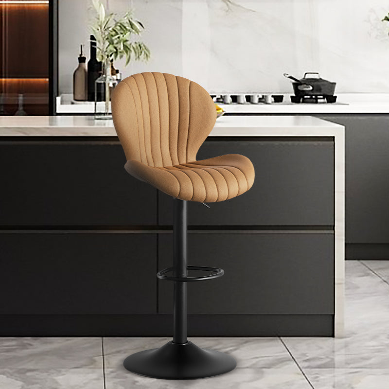 Elegant Adjustable Bar Chair - Modern Laminated Wood and Iron with Leathaire Upholstery FU01023