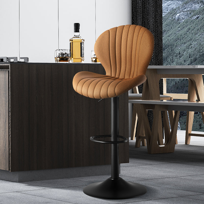 Elegant Adjustable Bar Chair - Modern Laminated Wood and Iron with Leathaire Upholstery FU01023