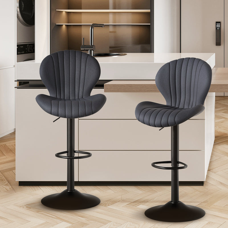 Elegant Adjustable Bar Chair - Modern Laminated Wood and Iron with Leathaire Upholstery FU01023