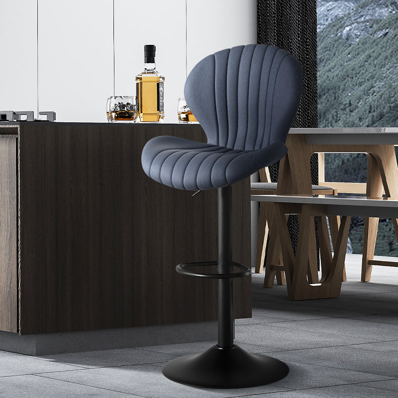 Elegant Adjustable Bar Chair - Modern Laminated Wood and Iron with Leathaire Upholstery FU01023