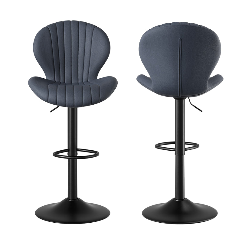 Elegant Adjustable Bar Chair - Modern Laminated Wood and Iron with Leathaire Upholstery FU01023