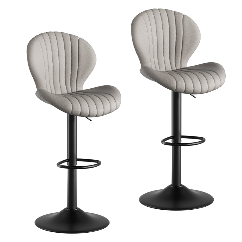 Elegant Adjustable Bar Chair - Modern Laminated Wood and Iron with Leathaire Upholstery FU01023