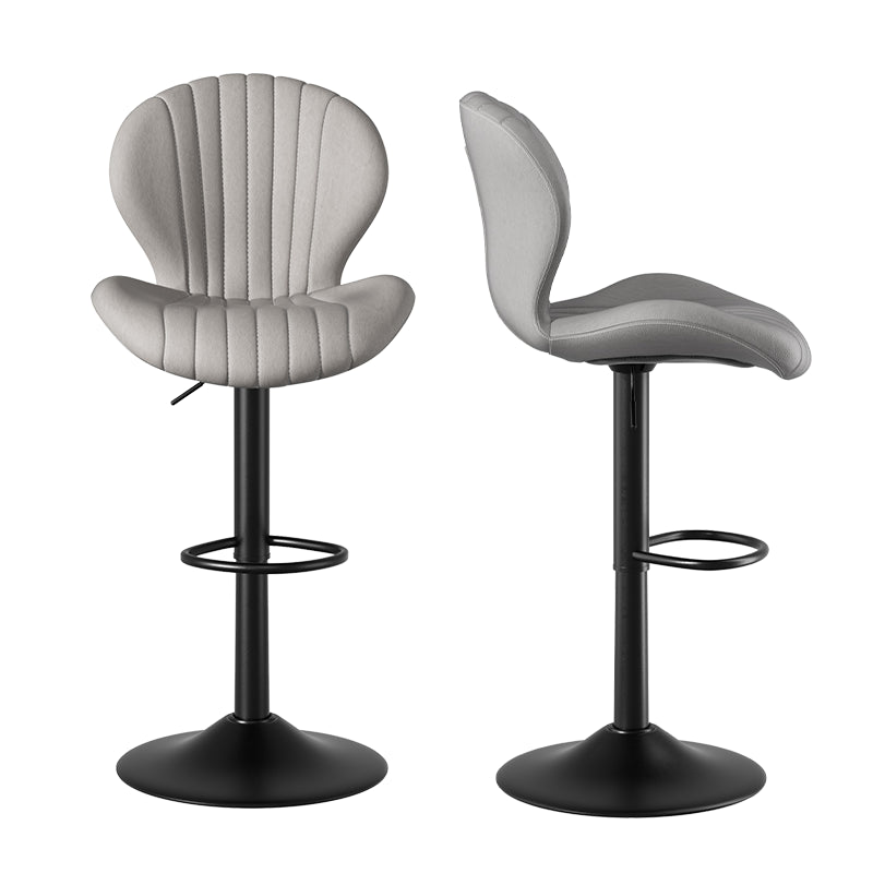 Elegant Adjustable Bar Chair - Modern Laminated Wood and Iron with Leathaire Upholstery FU01023