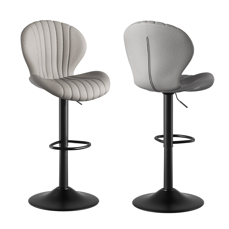 Elegant Adjustable Bar Chair - Modern Laminated Wood and Iron with Leathaire Upholstery FU01023