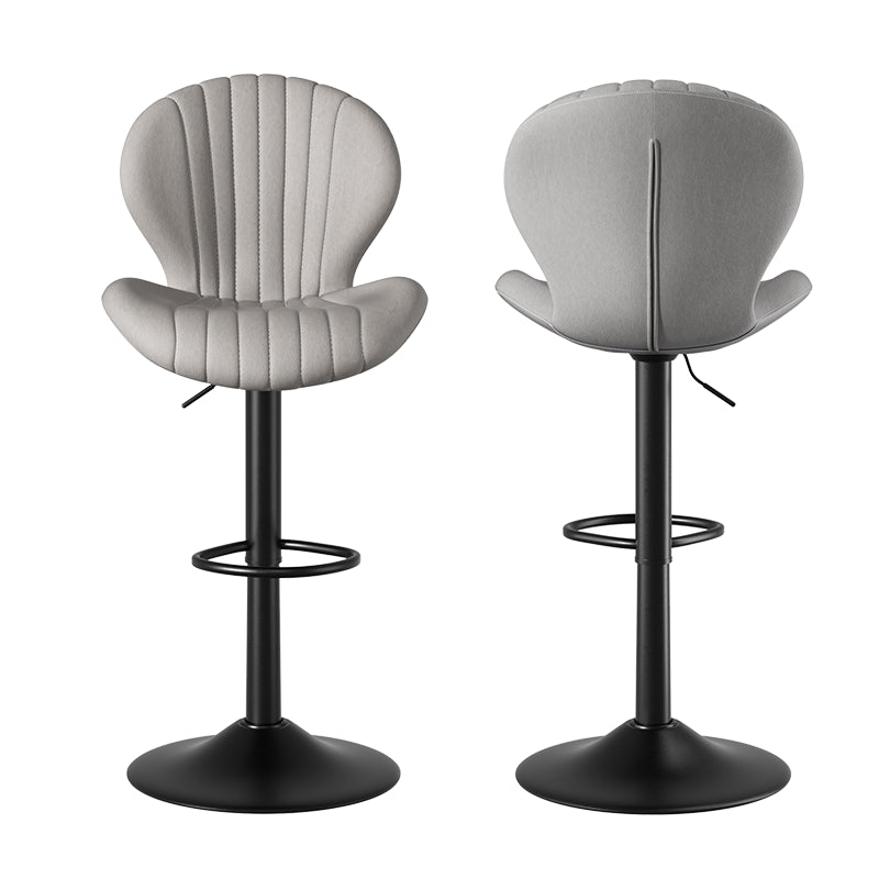 Elegant Adjustable Bar Chair - Modern Laminated Wood and Iron with Leathaire Upholstery FU01023