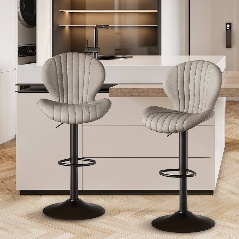 Elegant Adjustable Bar Chair - Modern Laminated Wood and Iron with Leathaire Upholstery FU01023