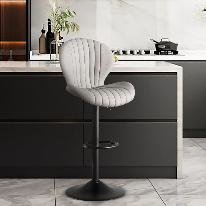 Elegant Adjustable Bar Chair - Modern Laminated Wood and Iron with Leathaire Upholstery FU01023