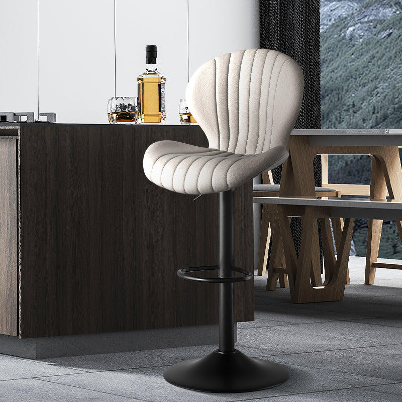 Elegant Adjustable Bar Chair - Modern Laminated Wood and Iron with Leathaire Upholstery FU01023