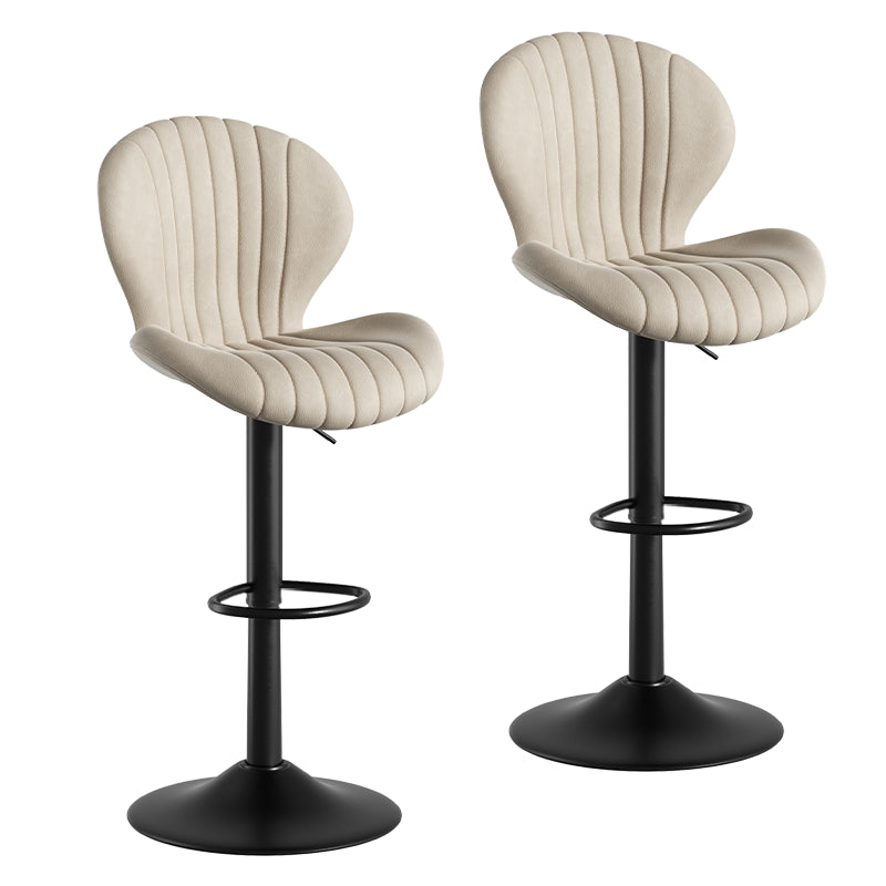 Elegant Adjustable Bar Chair - Modern Laminated Wood and Iron with Leathaire Upholstery FU01023