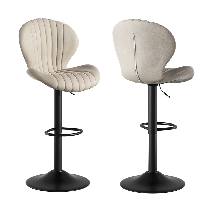 Elegant Adjustable Bar Chair - Modern Laminated Wood and Iron with Leathaire Upholstery FU01023