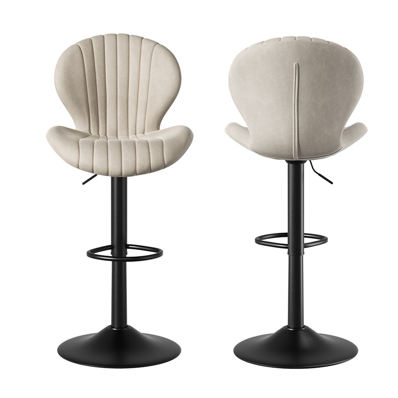 Elegant Adjustable Bar Chair - Modern Laminated Wood and Iron with Leathaire Upholstery FU01023