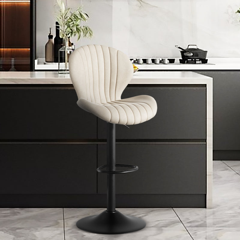 Elegant Adjustable Bar Chair - Modern Laminated Wood and Iron with Leathaire Upholstery FU01023