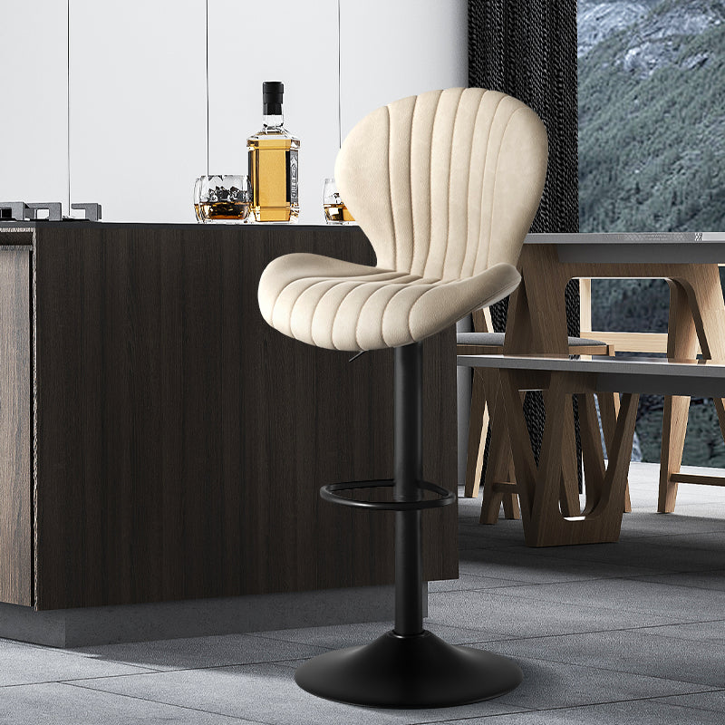 Elegant Adjustable Bar Chair - Modern Laminated Wood and Iron with Leathaire Upholstery FU01023