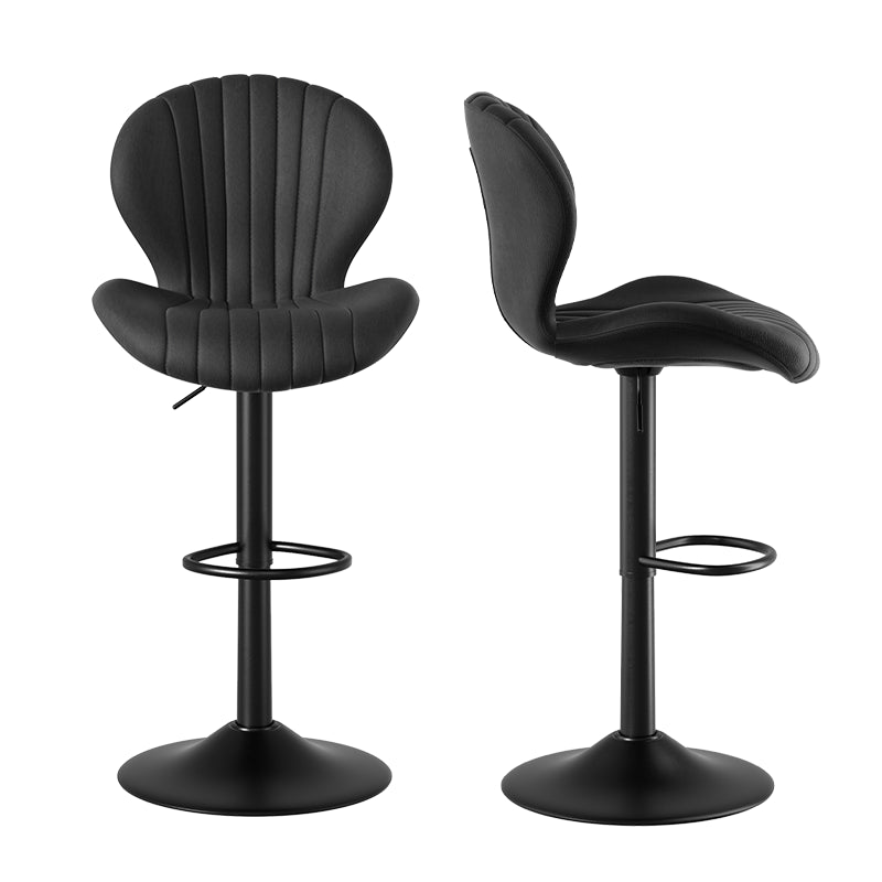 Elegant Adjustable Bar Chair - Modern Laminated Wood and Iron with Leathaire Upholstery FU01023