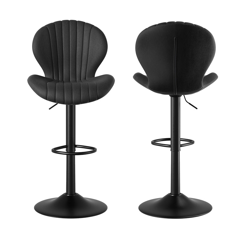 Elegant Adjustable Bar Chair - Modern Laminated Wood and Iron with Leathaire Upholstery FU01023