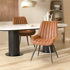 Modern Faux Leather Dining Chair with Soft Urethane Cushion High Back Chair Set of 2 or 4  FU01043