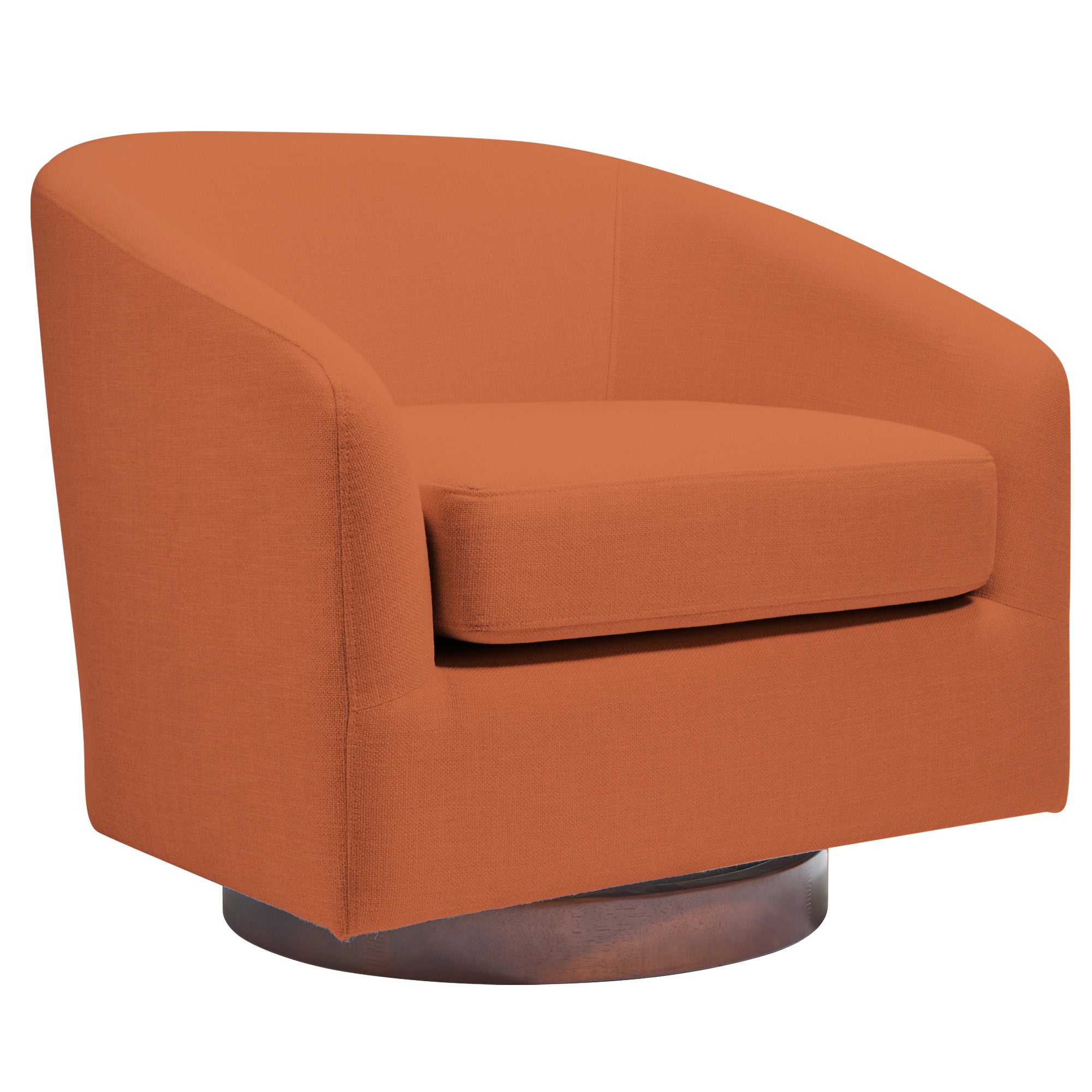 Stylish Modern Wood & Polyester Swivel Sofa Chair with Iron Base - Orange FU01045