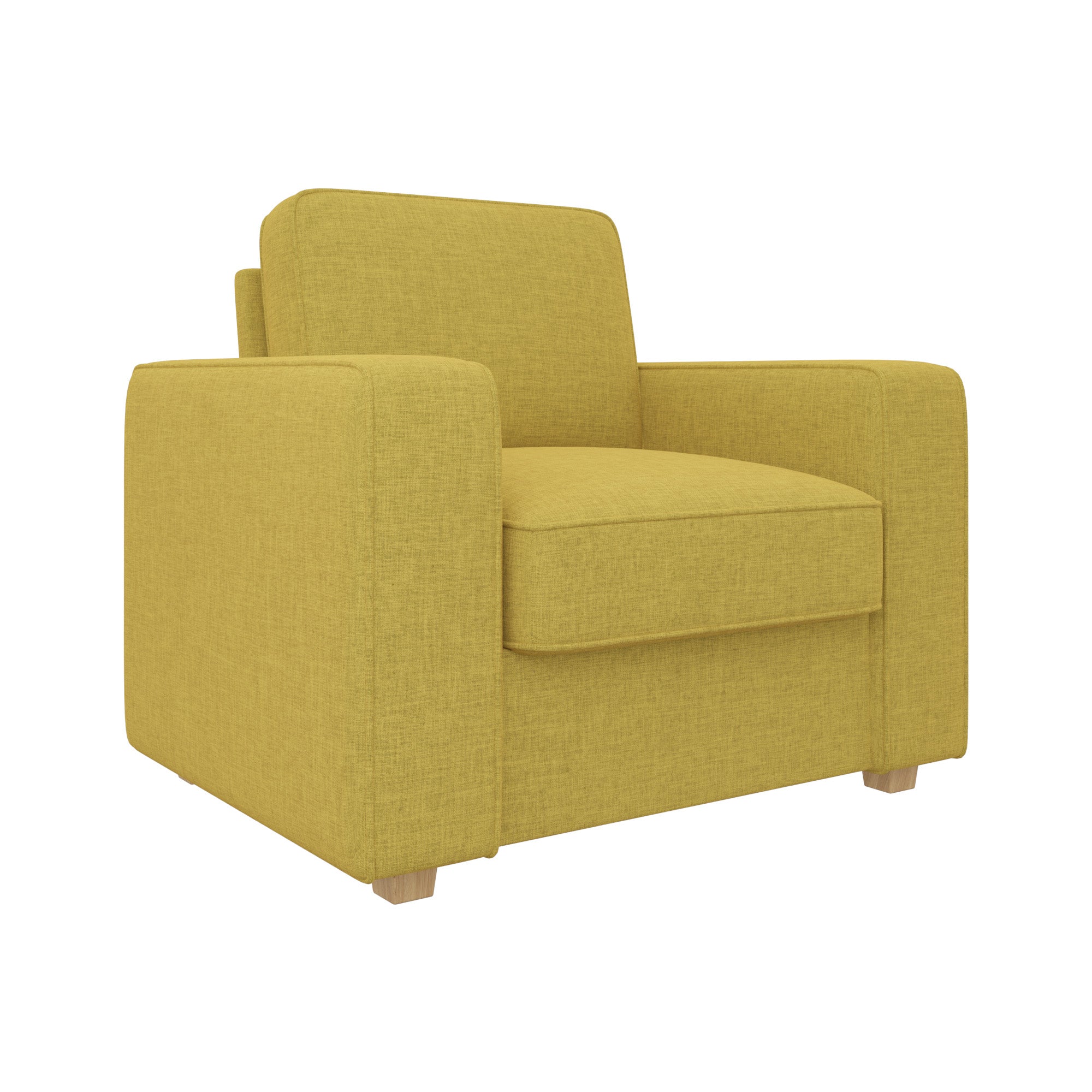 Modern Armchair - Comfortable Faux Linen Upholstery with Sturdy Laminated Wood Frame single seat sofa for livingroomFU01048