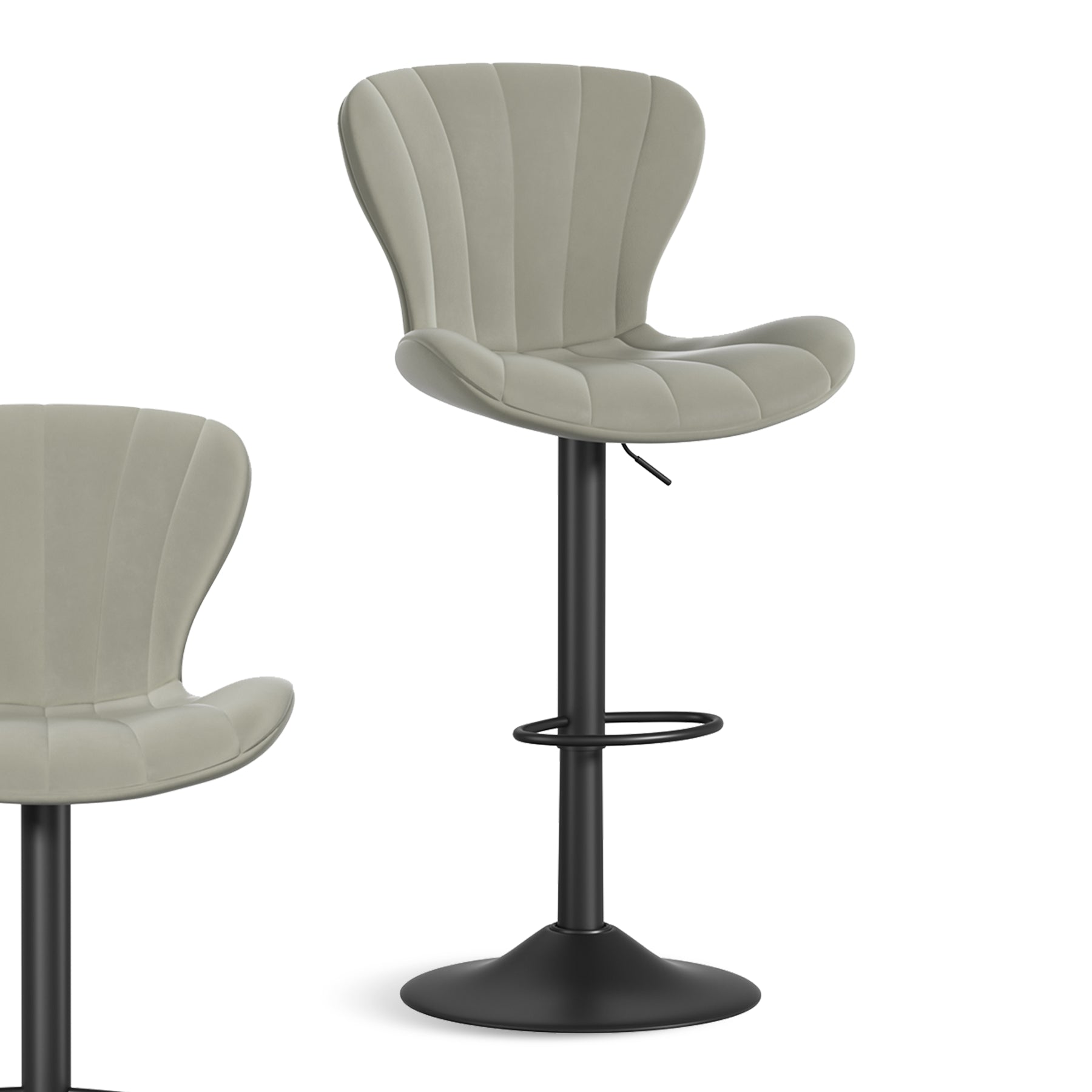 Stylish Faux Leather Bar Chair with Adjustable Height and Footrest - Perfect for Home or Commercial Use FU01052