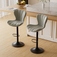 Stylish Faux Leather Bar Chair with Adjustable Height and Footrest - Perfect for Home or Commercial Use FU01052