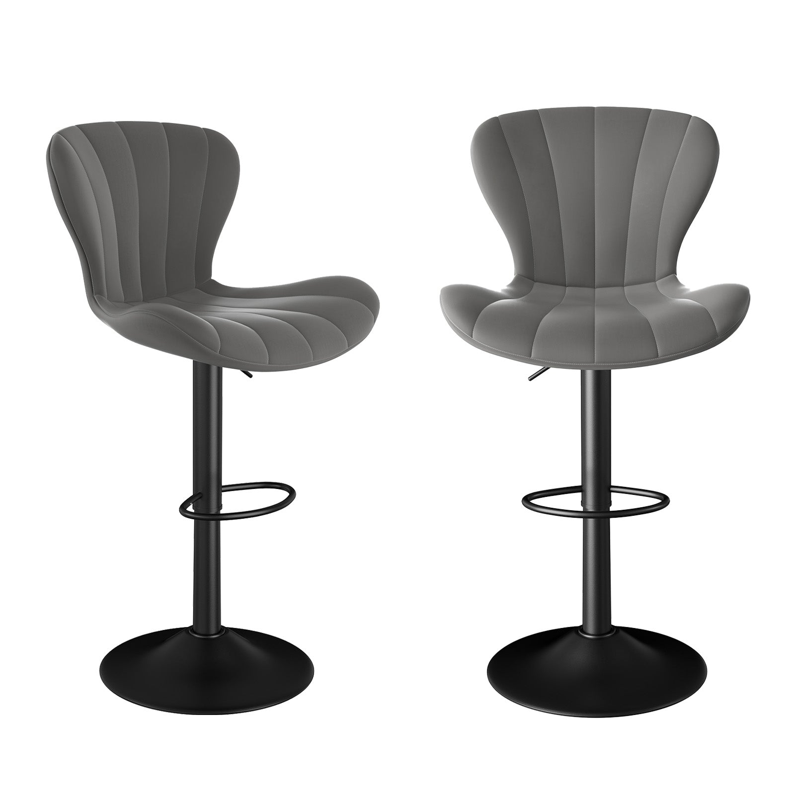 Stylish Faux Leather Bar Chair with Adjustable Height and Footrest - Perfect for Home or Commercial Use FU01052