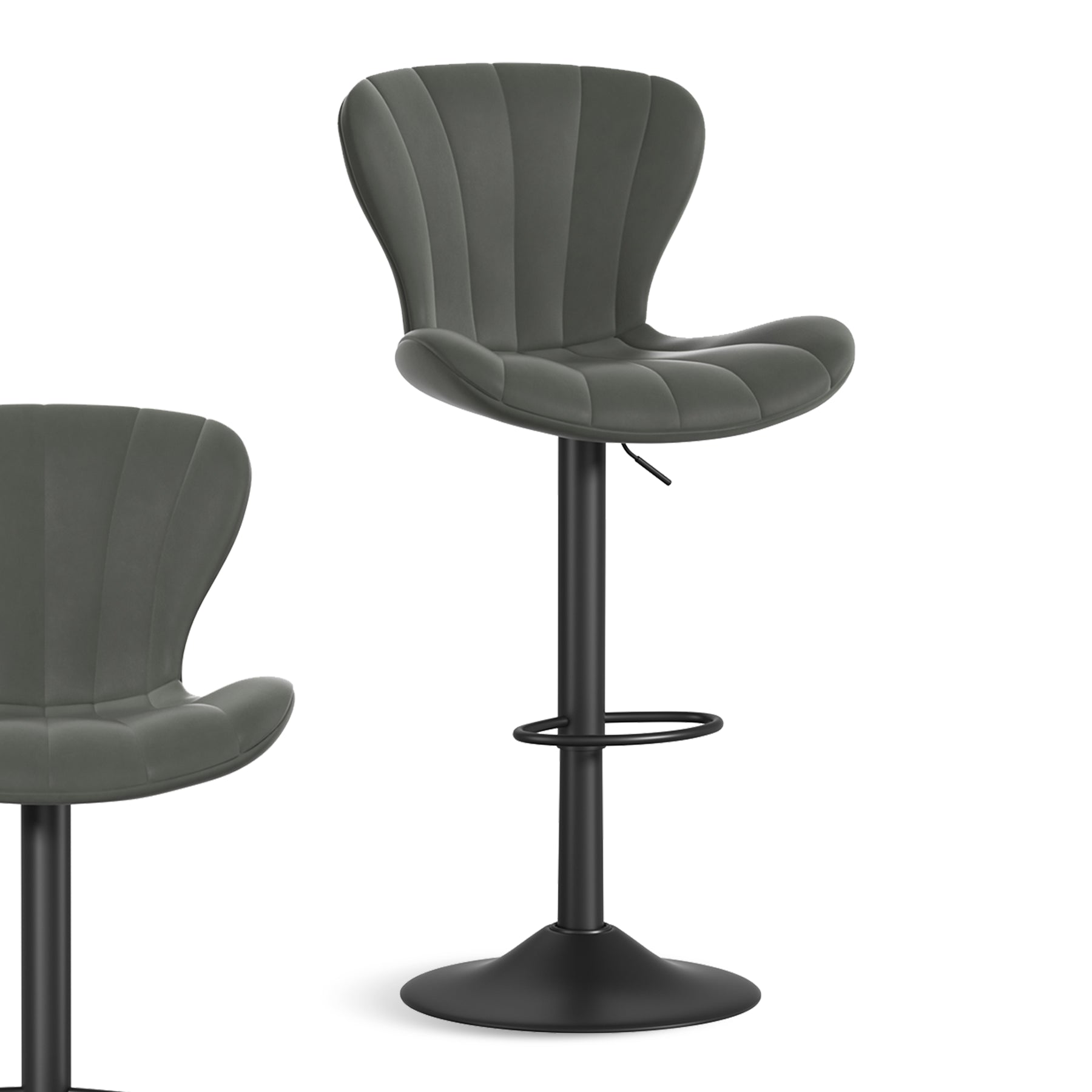 Stylish Faux Leather Bar Chair with Adjustable Height and Footrest - Perfect for Home or Commercial Use FU01052