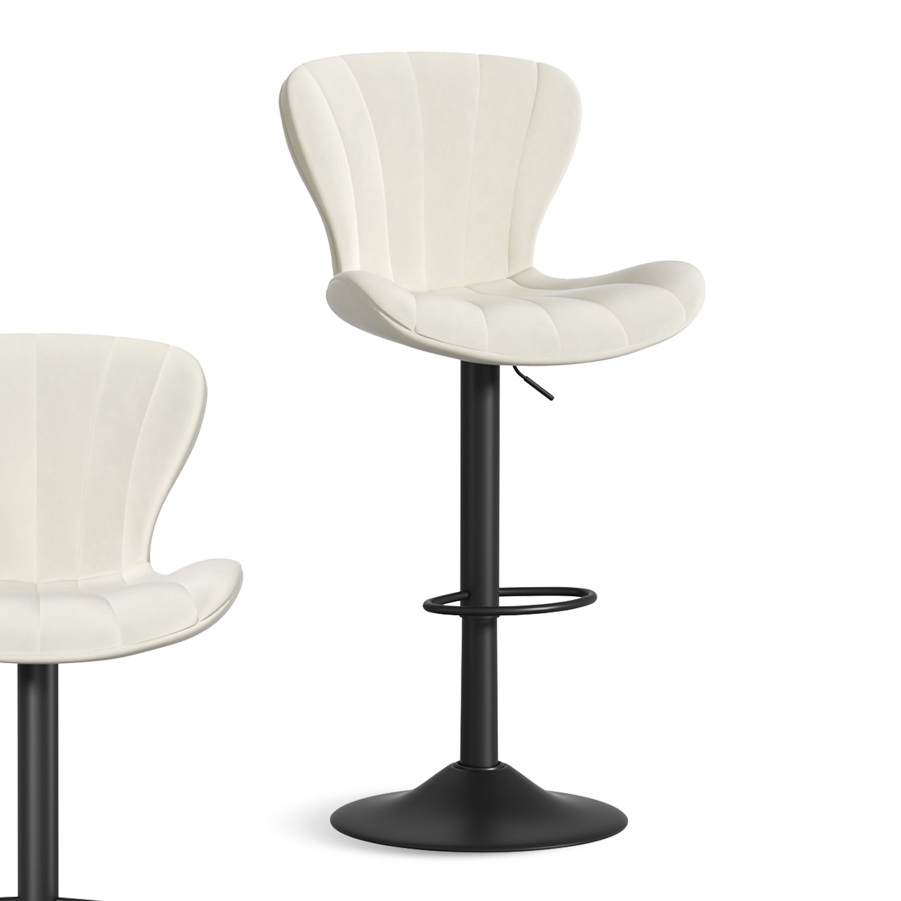 Stylish Faux Leather Bar Chair with Adjustable Height and Footrest - Perfect for Home or Commercial Use FU01052