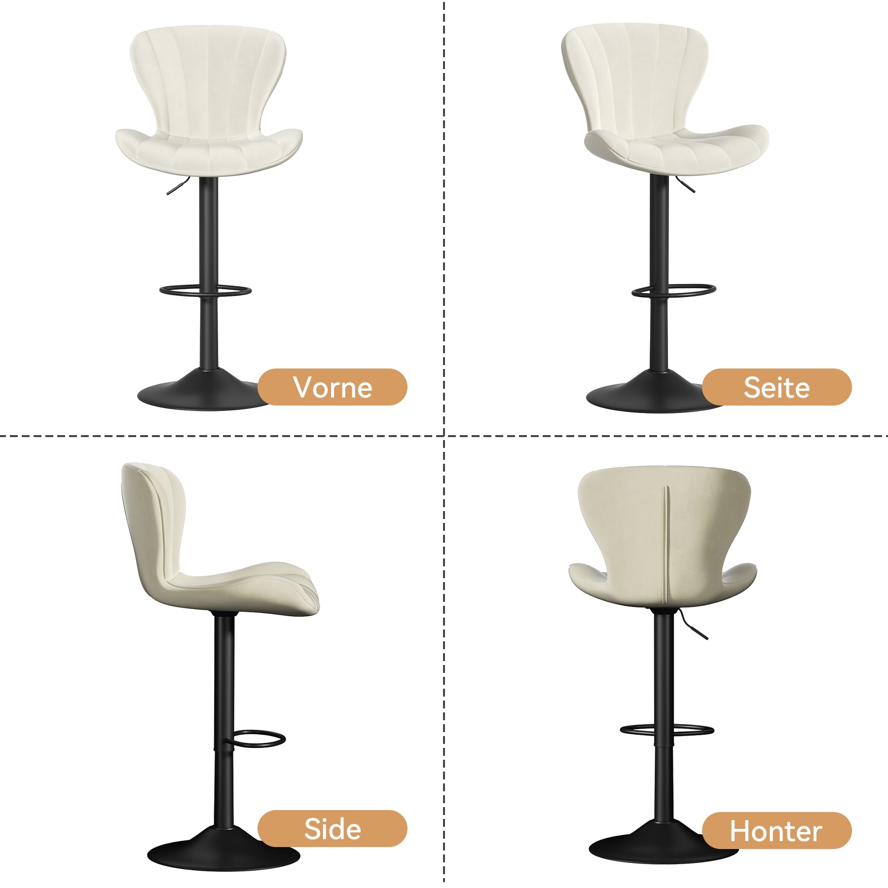 Stylish Faux Leather Bar Chair with Adjustable Height and Footrest - Perfect for Home or Commercial Use FU01052