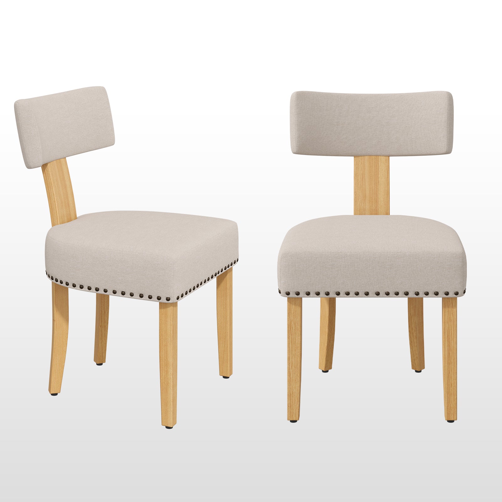 Modern Dining Chair with Rubber Wood Frame & Urethane Cushion (Set of 2) FU01056