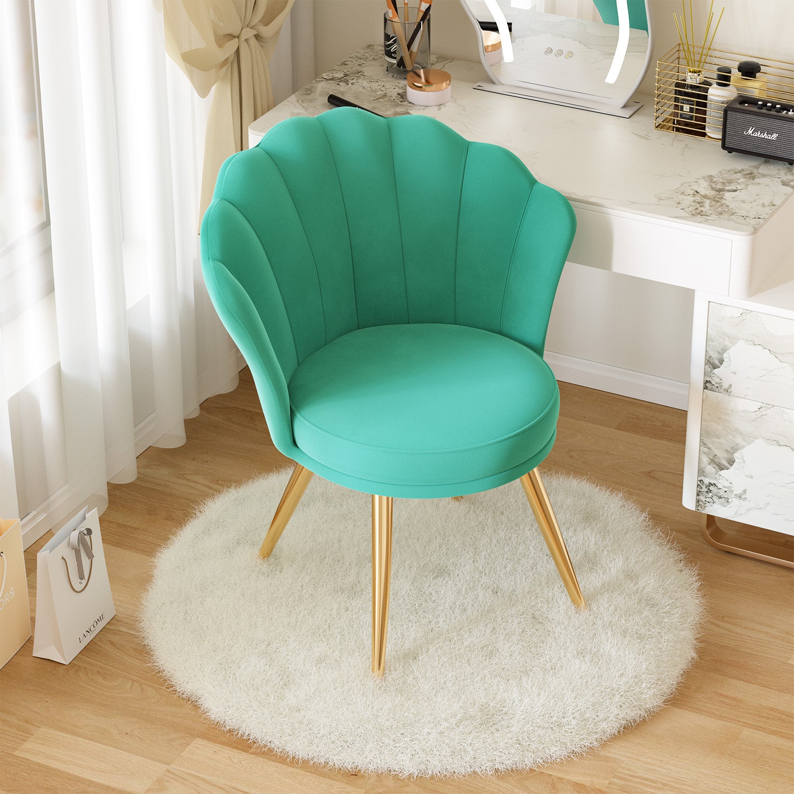 Elegant Accent Chair in Shell Shape with Soft Cushion – Perfect Design for Your LIvingroom FU01058