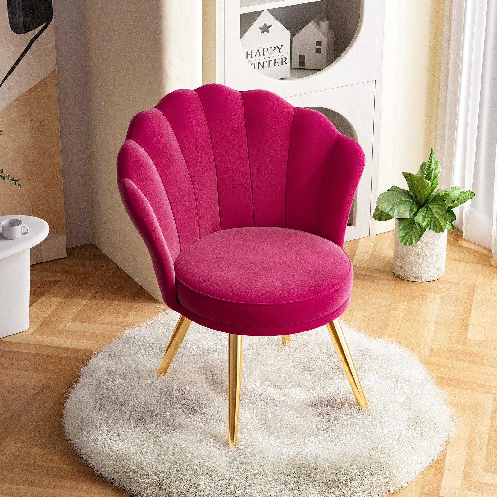 Elegant Accent Chair in Shell Shape with Soft Cushion – Perfect Design for Your LIvingroom FU01058