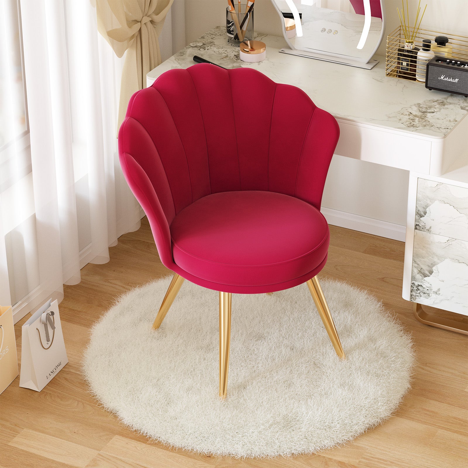 Elegant Accent Chair in Shell Shape with Soft Cushion – Perfect Design for Your LIvingroom FU01058