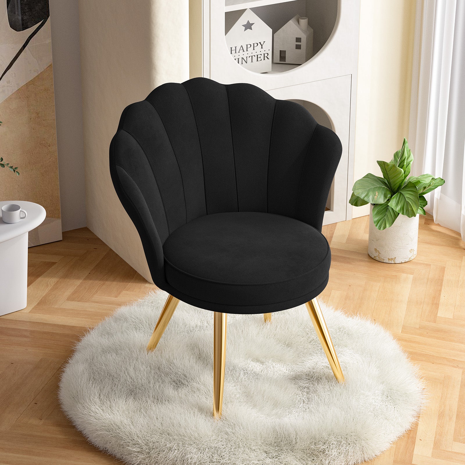 Elegant Accent Chair in Shell Shape with Soft Cushion – Perfect Design for Your LIvingroom FU01058