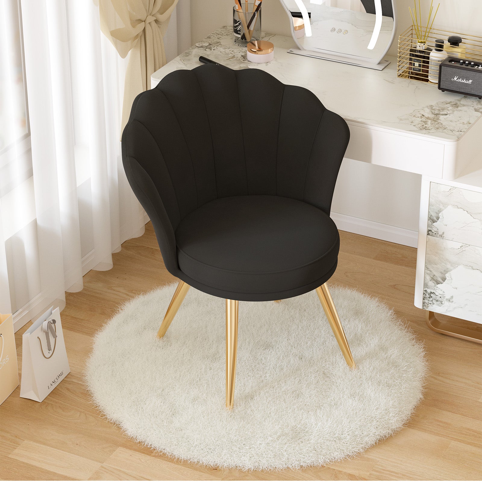 Elegant Accent Chair in Shell Shape with Soft Cushion – Perfect Design for Your LIvingroom FU01058