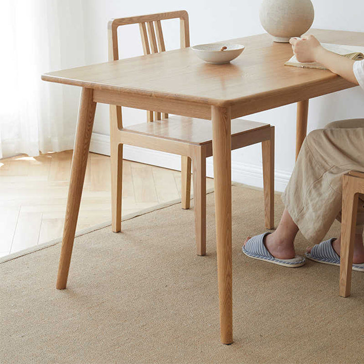 Minimalistic Rectangular Fraxinus Mandshurica Dining Table in Brown H41R01