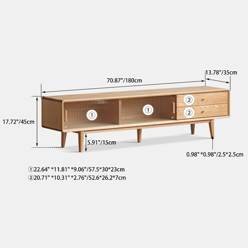 Premium Oak Wood TV Stand - Modern & Stylish Entertainment Center H84N06