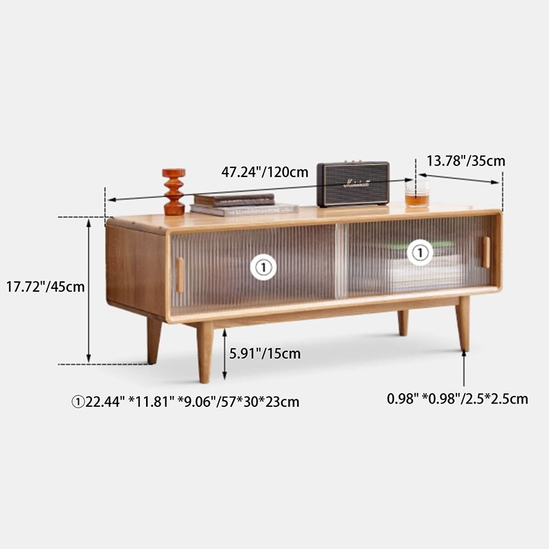 Premium Oak Wood TV Stand - Modern & Stylish Entertainment Center H84N06