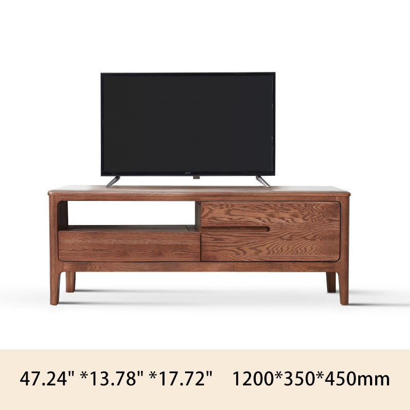 Elegant Red Oak TV Stand - Sturdy and Stylish Entertainment Center H9131