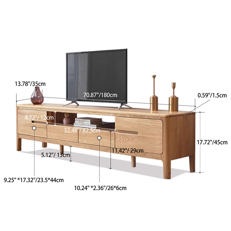 Elegant Red Oak TV Stand - Sturdy and Stylish Entertainment Center H9131