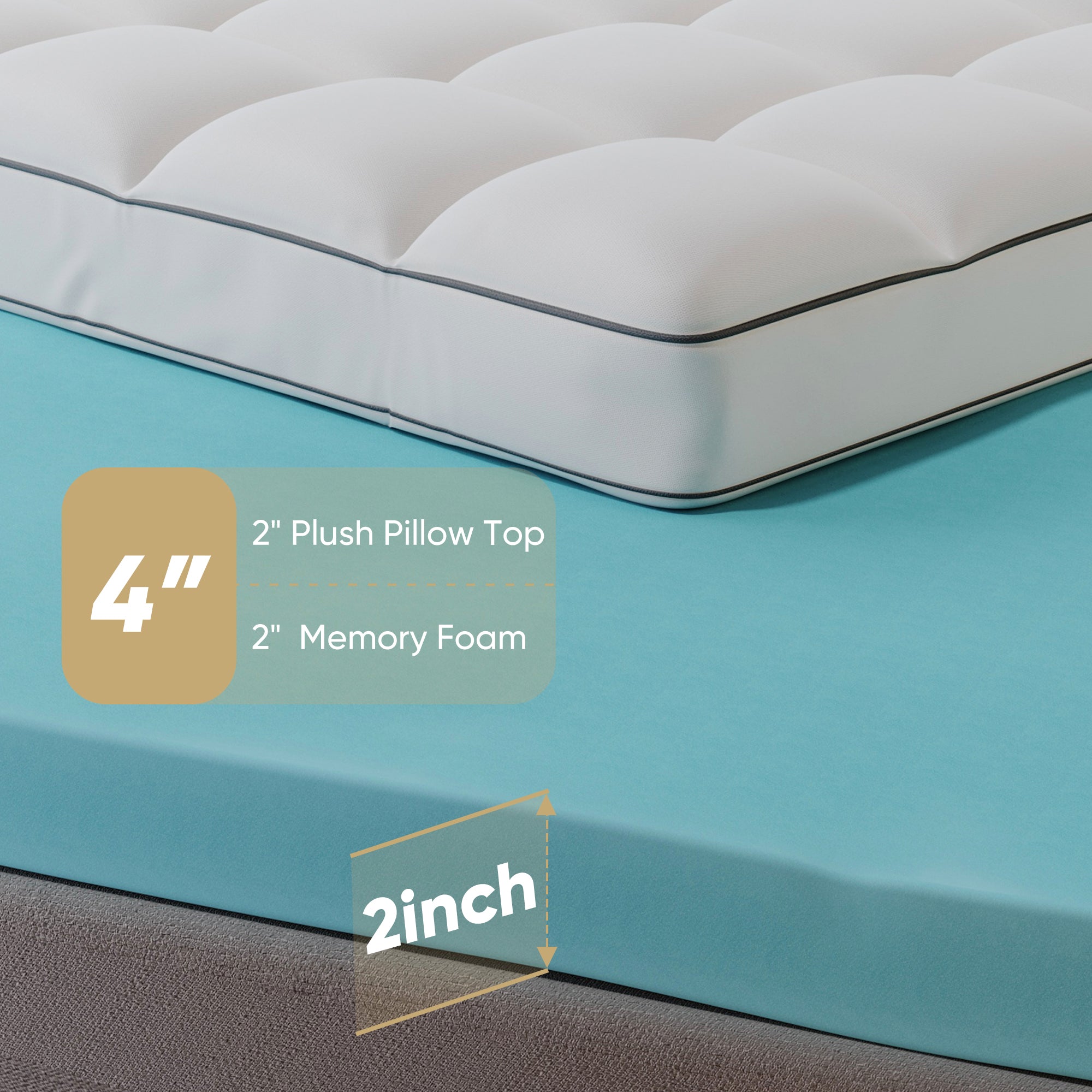 Mattress 2 - Luxurious Bamboo Fabric, Breathable and Skin-Friendly for Ultimate Comfort HT0300