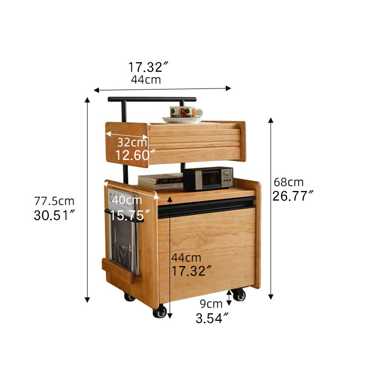 Modern Rectangular Cherry Wood End Table Two-Tier with Storage - Minimalistic Design for All Your Rooms Hersa-1629