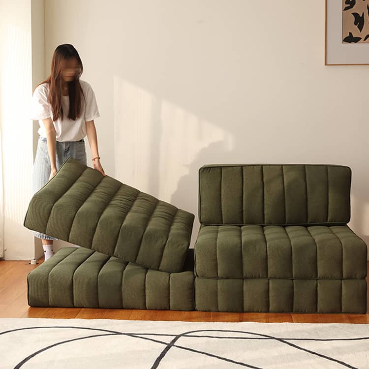 Luxurious Green Sectional Lazy Sofa with Goose Down Filling - Unique Sofa Bed for Friends Gathering Hersa-1641